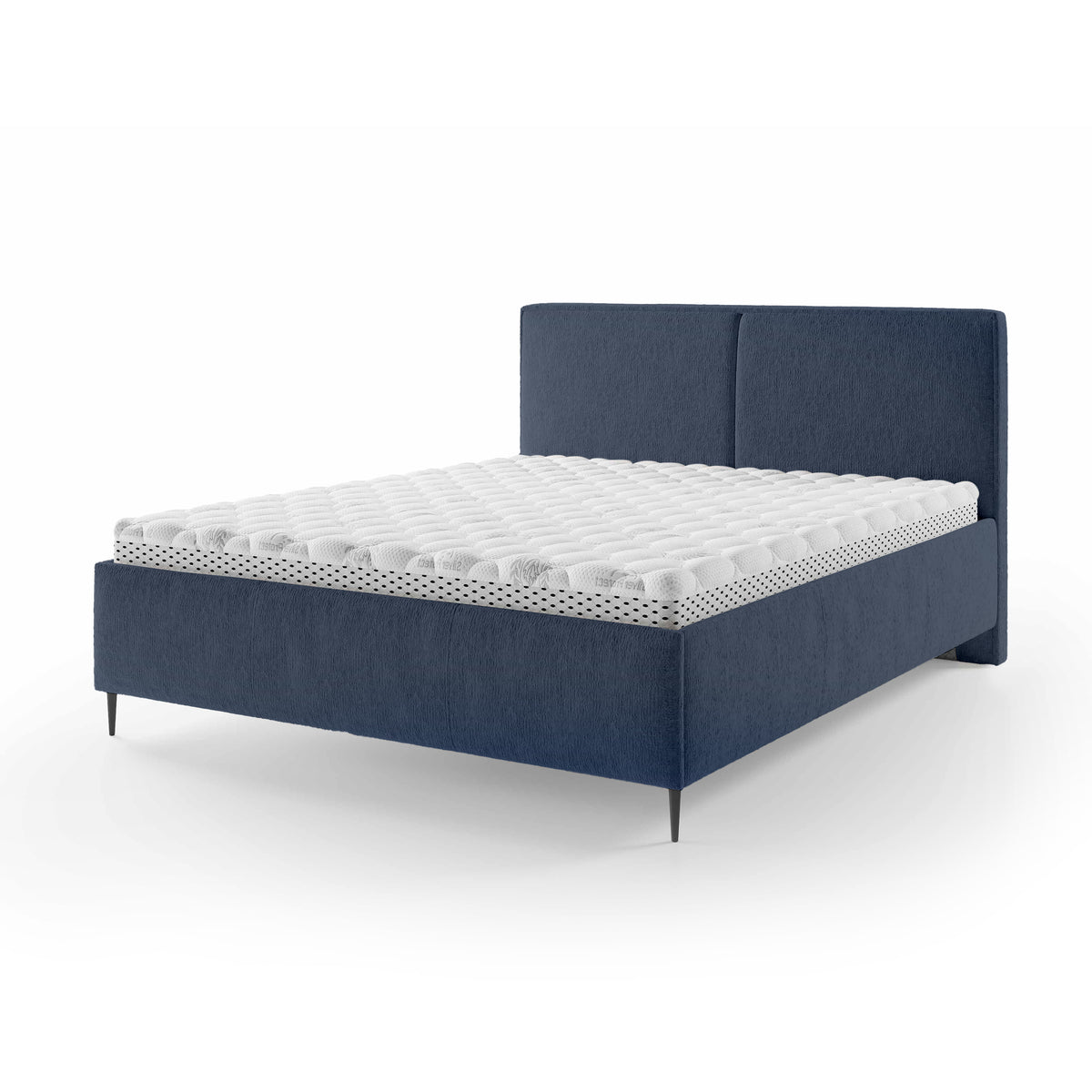 Hatti Upholstered Ottoman Bed with Storage, Minimalist Style – Navy Dust (PERFECT HARMONY 77), 160 200