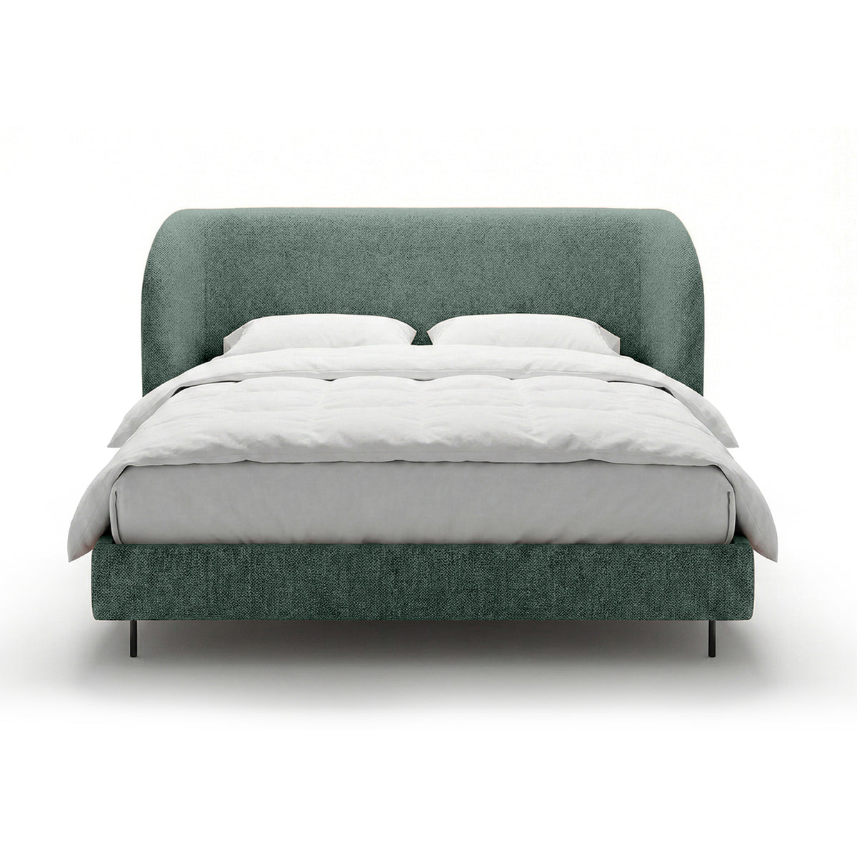 Dorida Upholstered Bed with a Smooth Headboard, Minimalist Style – photo 14