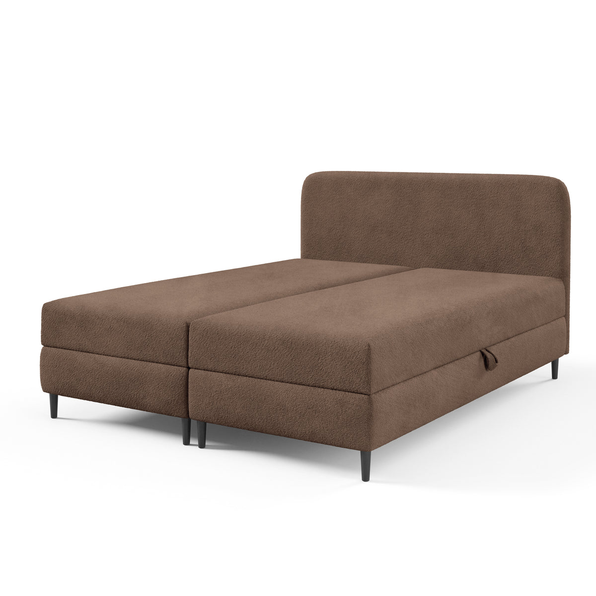 Anemon Continental Divan Bed with Storage, Modern Style – Cognac Brown (LAMBI 04), 200