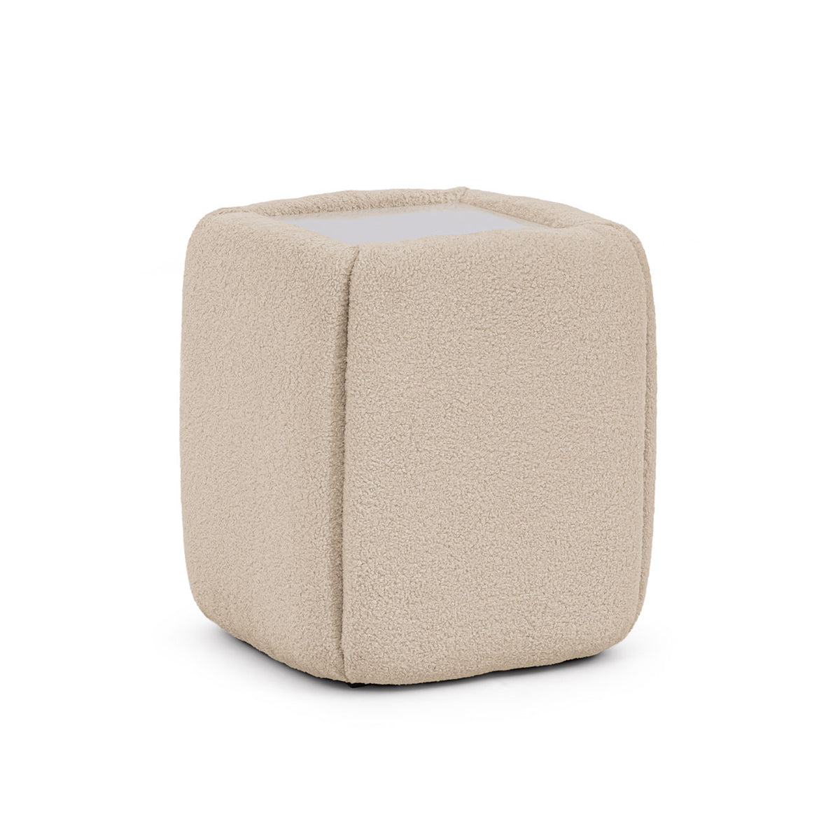 Neria Bedside Table 50x55 Without Drawers, Minimalist Style – Velvet Beige (LAMBI 06)