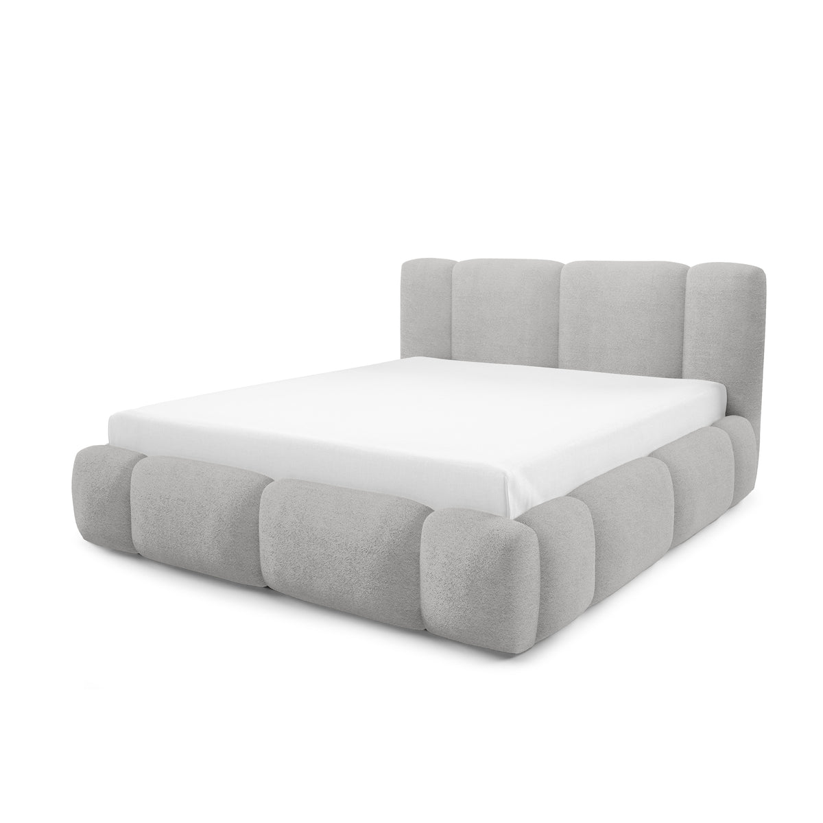 Neria Upholstered Ottoman Bed with Storage, Various Sizes in Japandi Style – Ash Glow (LAMBI 11)