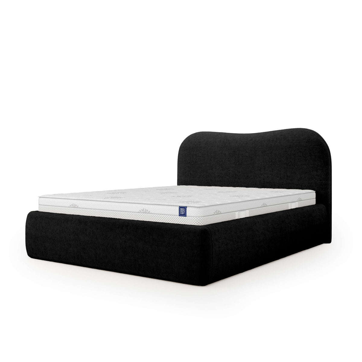 Leo Upholstered Ottoman Bed with Storage, Modern Style – Deep Black (VOUGE 18), 200