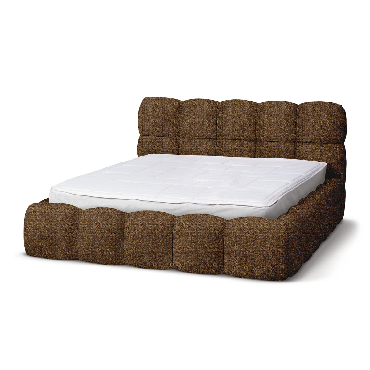 Mevy Upholstered Ottoman Bed with Storage, Minimalist Style – Cinnamon Glow (MISCANTO 85), 200
