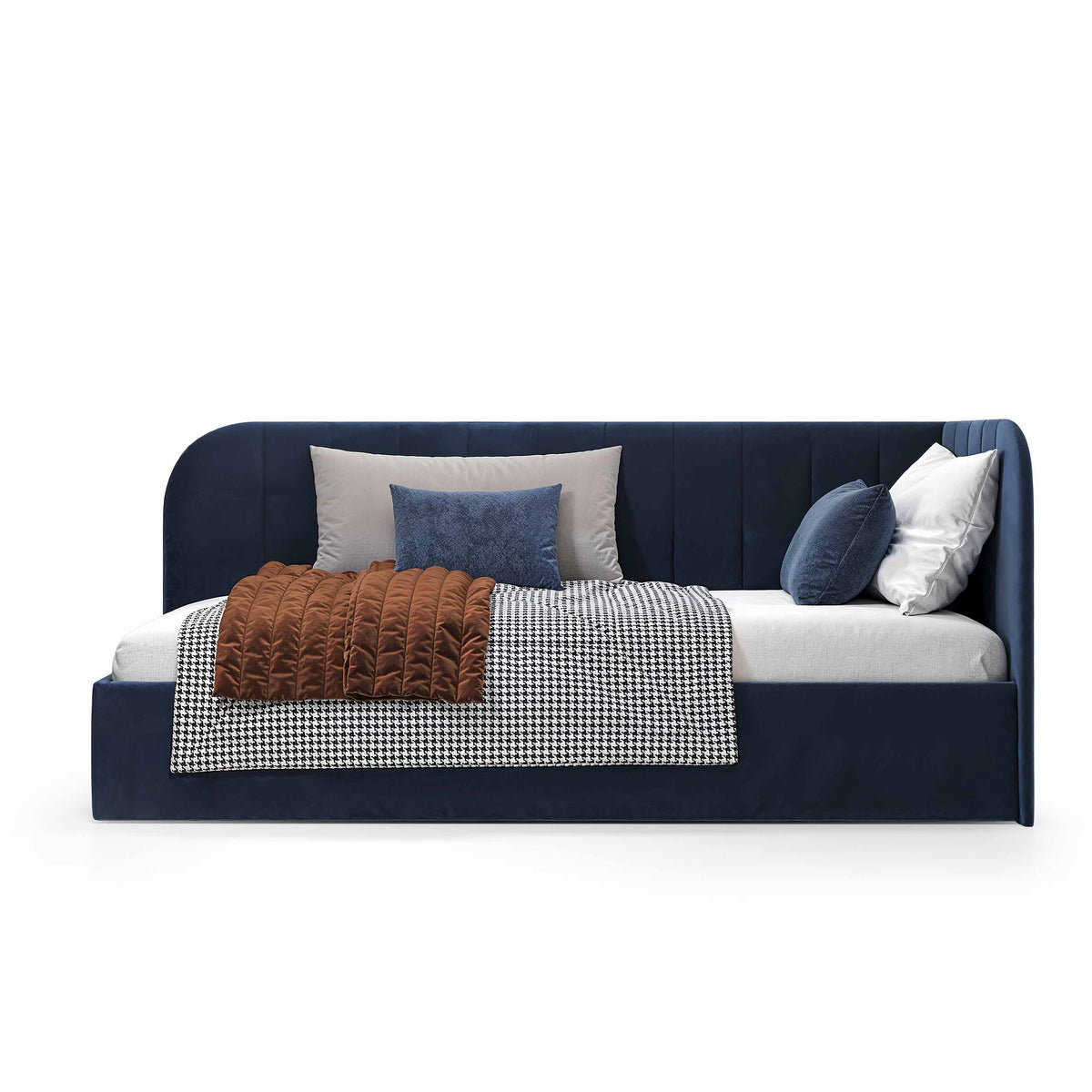 Mily Corner Ottoman Bed with Storage 101x212, Scandinavian Style – front view