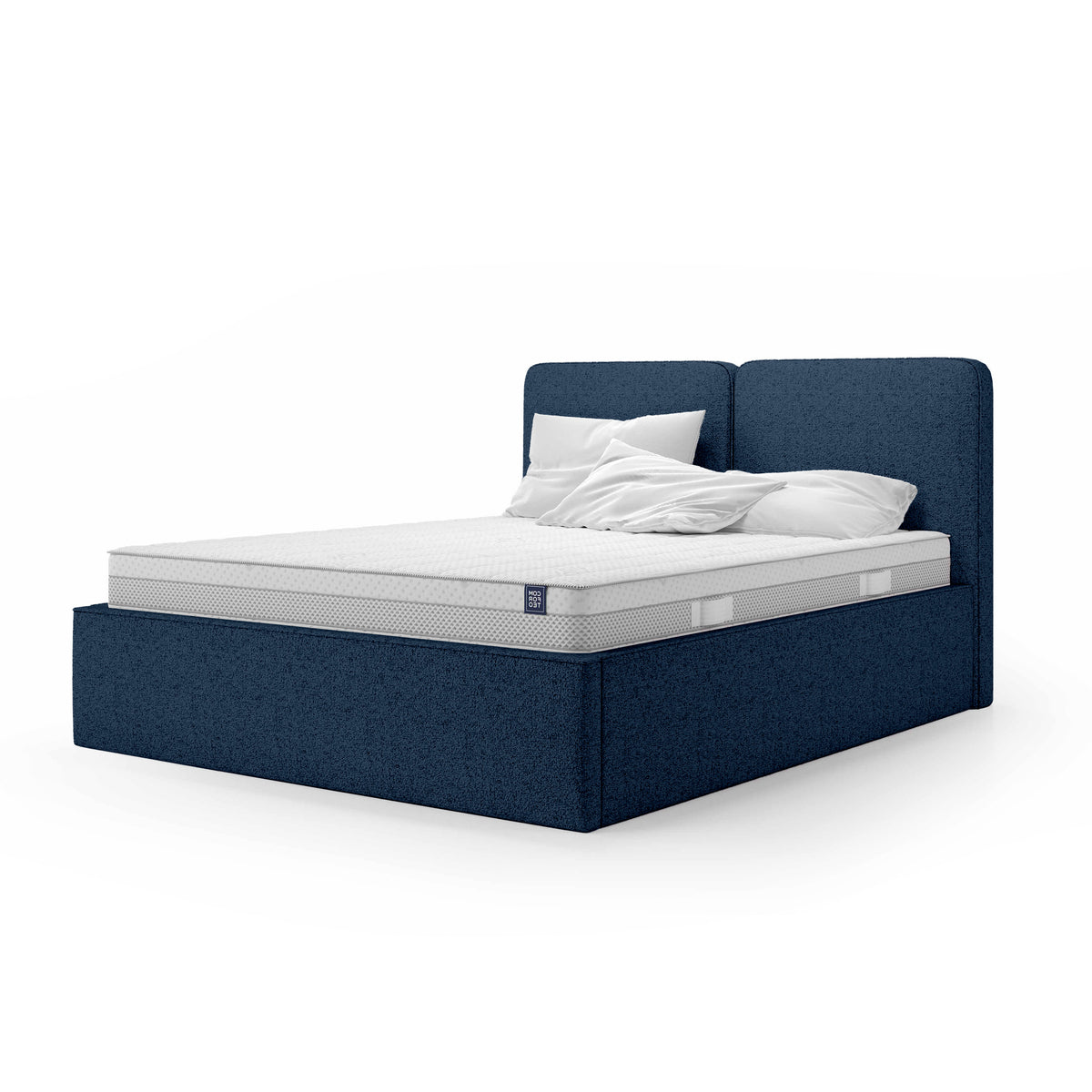 Mokka Upholstered Ottoman Bed with Storage, Modern Style – Night Azure (ARAGON 79), 200