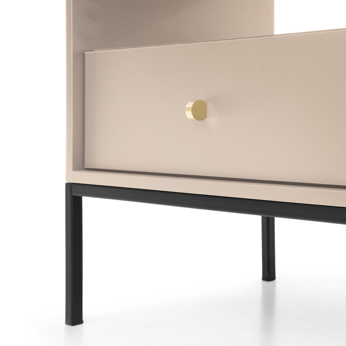 Kviat Bedside Table with Drawer 54x57 cm, Modern Classic Style – photo 7