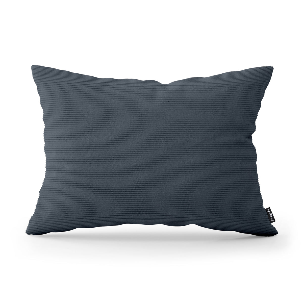 Corduroy Decorative Cushion 40x55 cm for the Living Room, Loft Style – Black Graphite (ONTARIO 20)