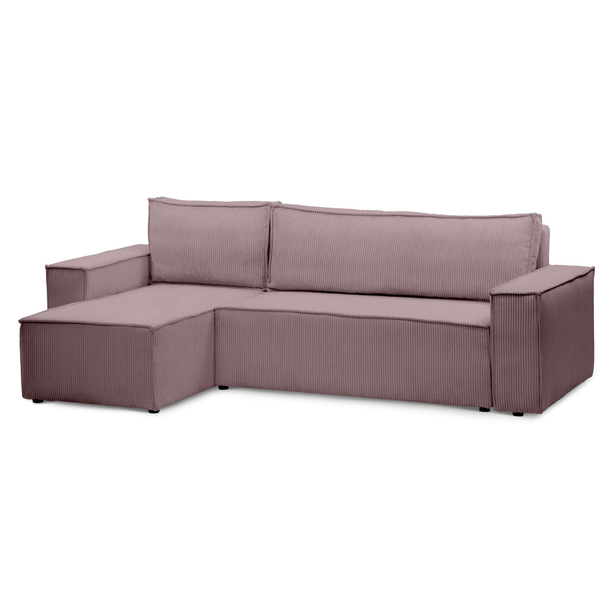Agi 3 Seater Reversible Corner Sofa Bed 200x142–154, Loft Style – Dusty Rose Brown (POSO 130), Universal