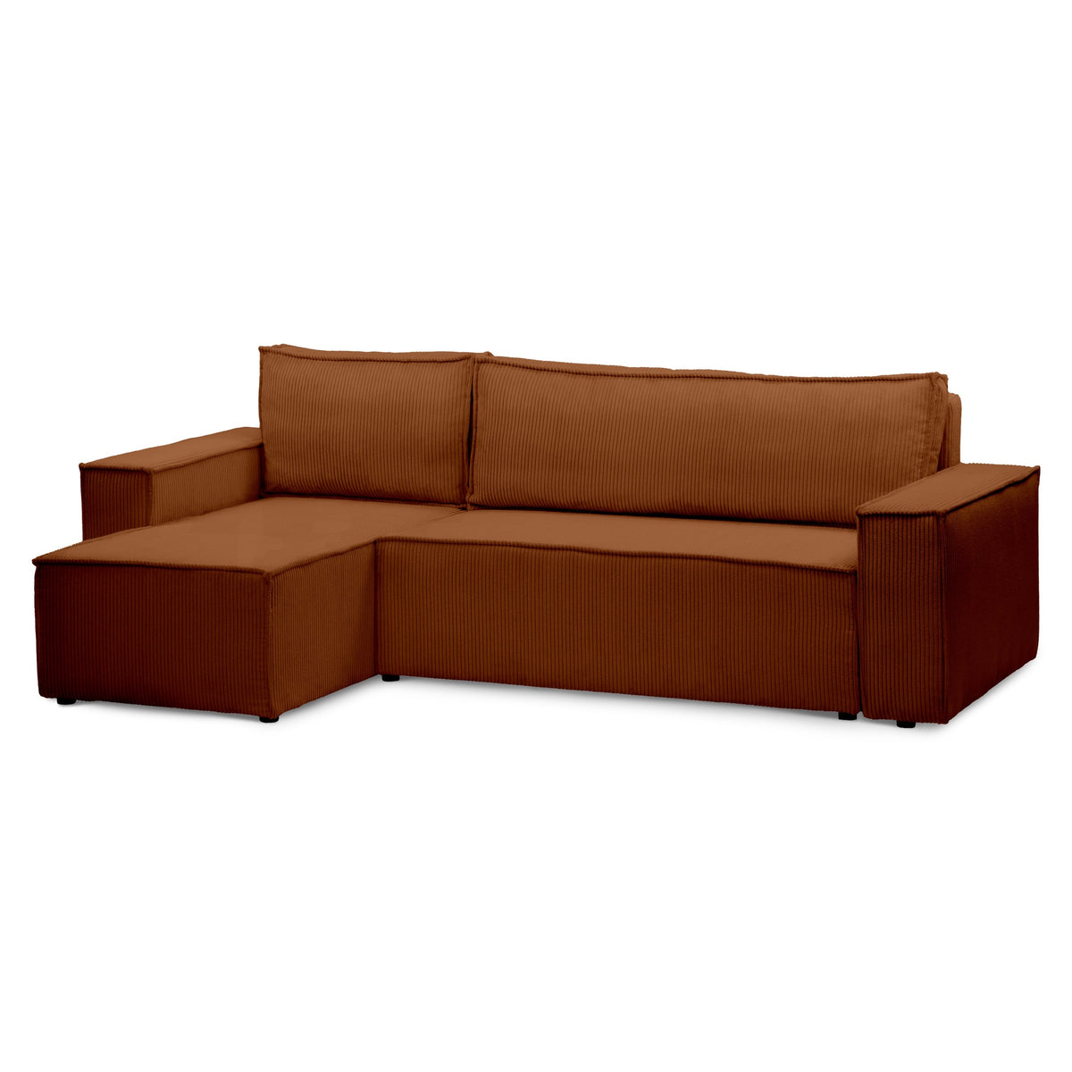 Agi 3 Seater Reversible Corner Sofa Bed 200x142–154, Loft Style – Mahogany (POSO 40), Universal