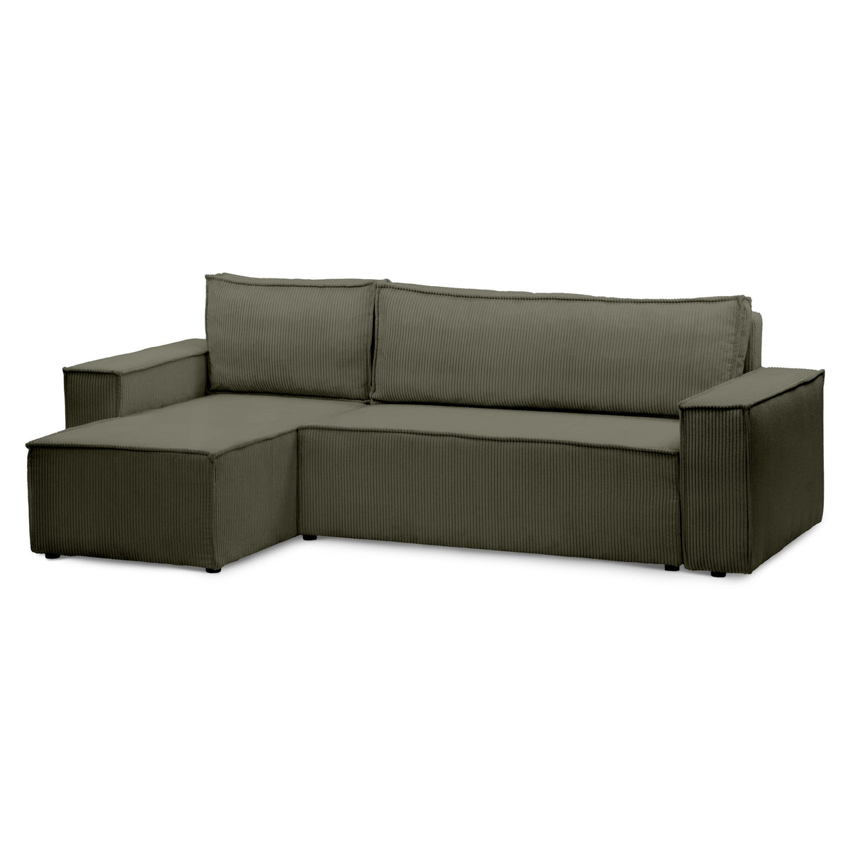 Agi 3 Seater Reversible Corner Sofa Bed 200x142–154, Loft Style – Green Oak (POSO 46), Universal