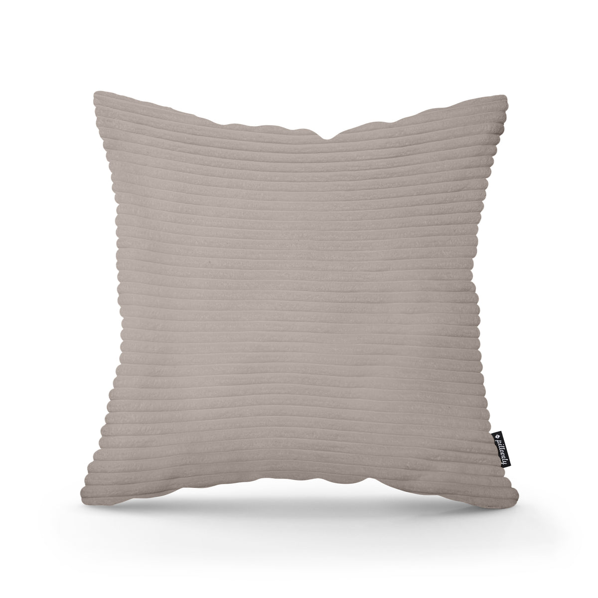 Wide Corduroy Decorative Cushion 45x45 cm, Scandinavian and Boho Style – Champagne Ash (POSO 03)