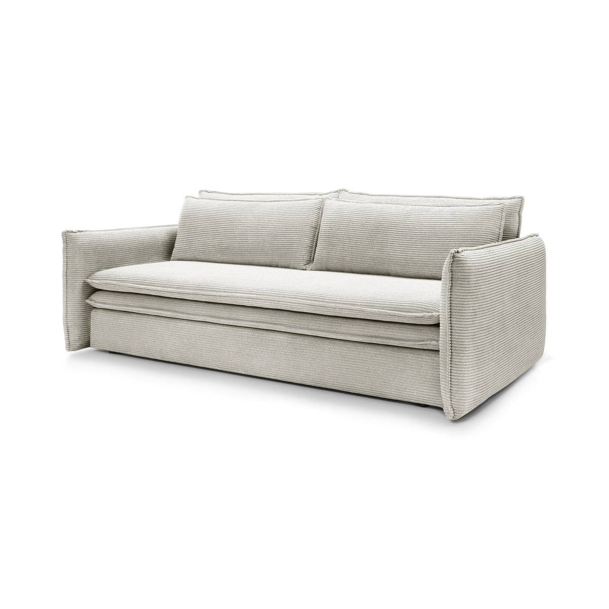 Lily Corduroy Sofa Bed 140x200 with Storage – Linen Cream (POSO 100)
