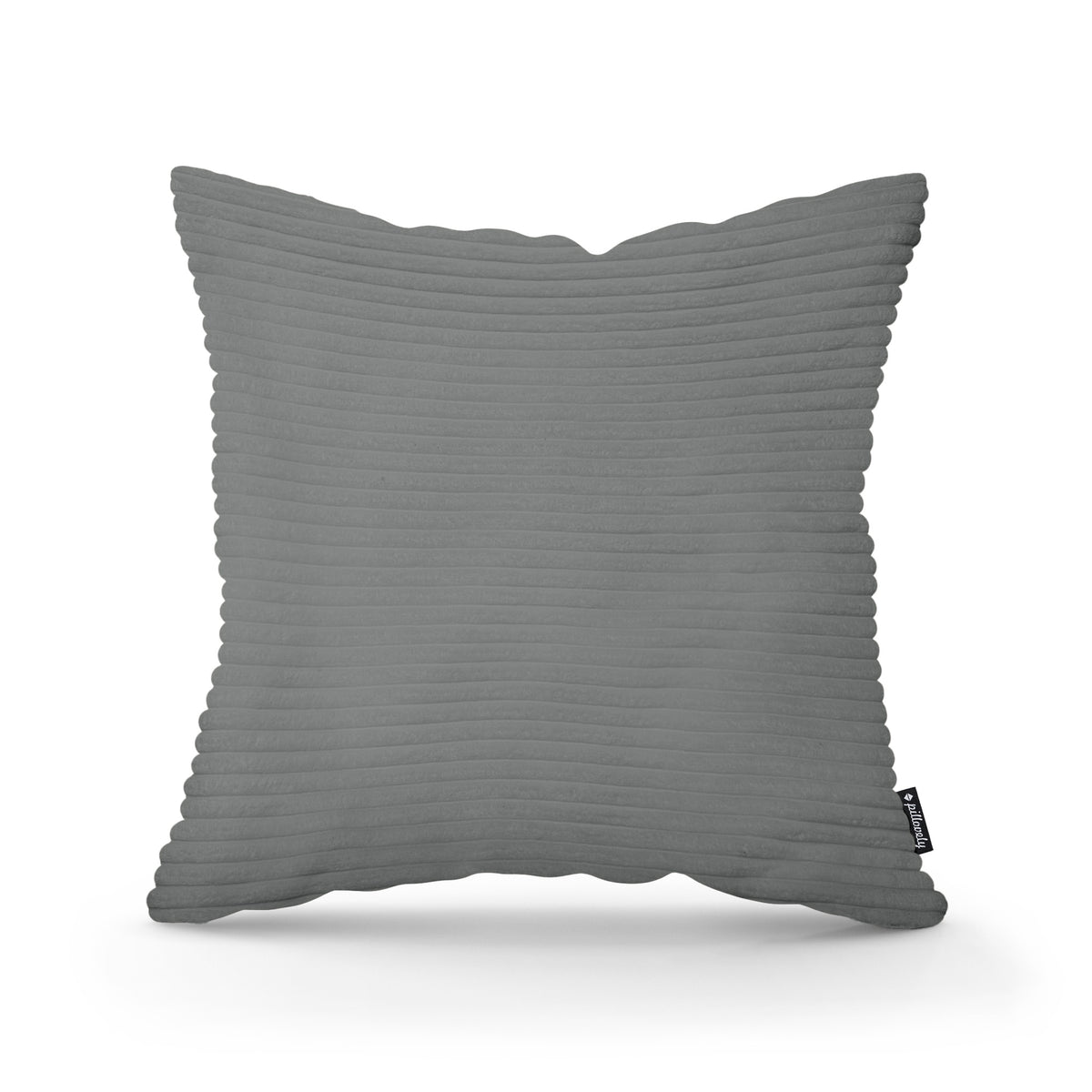 Wide Corduroy Decorative Cushion 45x45 cm, Scandinavian and Boho Style – Zinc (POSO 115)