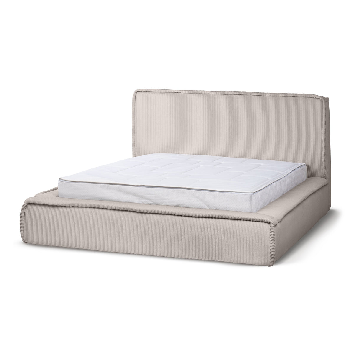 Gryby Upholstered Ottoman Bed with Storage, Classic Style – Sand Stone (POSO 02), 200