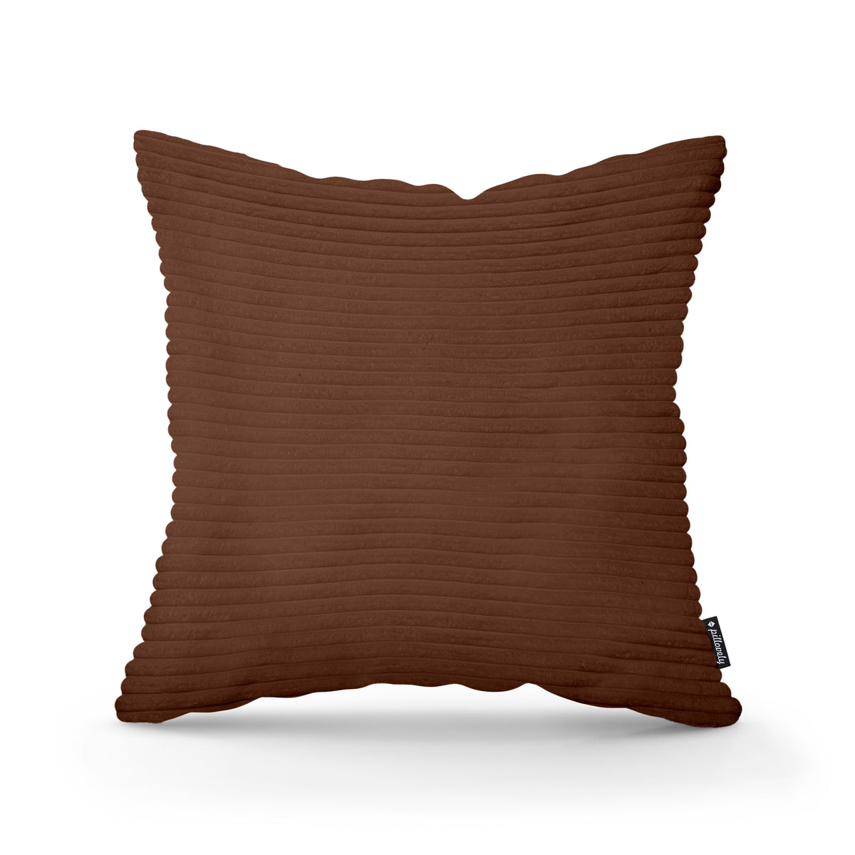 Wide Corduroy Decorative Cushion 45x45 cm, Scandinavian and Boho Style – Espresso (POSO 39)