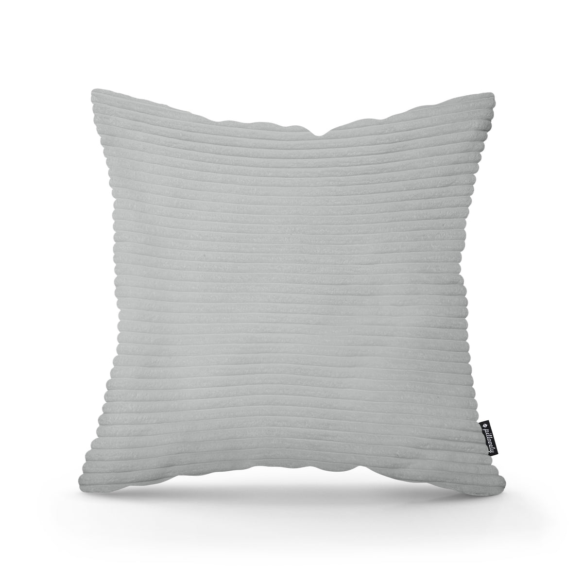 Wide Corduroy Decorative Cushion 45x45 cm, Scandinavian and Boho Style – Gray Bamboo (POSO 55)