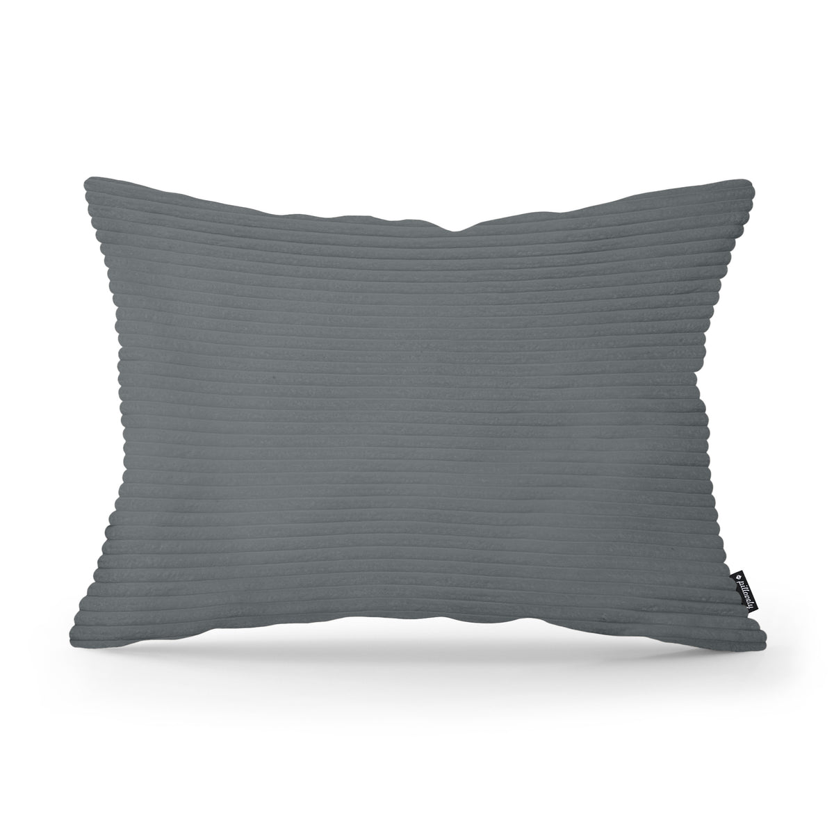 Wide Corduroy Decorative Cushion 40x55 cm, Vintage Style – Graphite Moss (POSO 60)