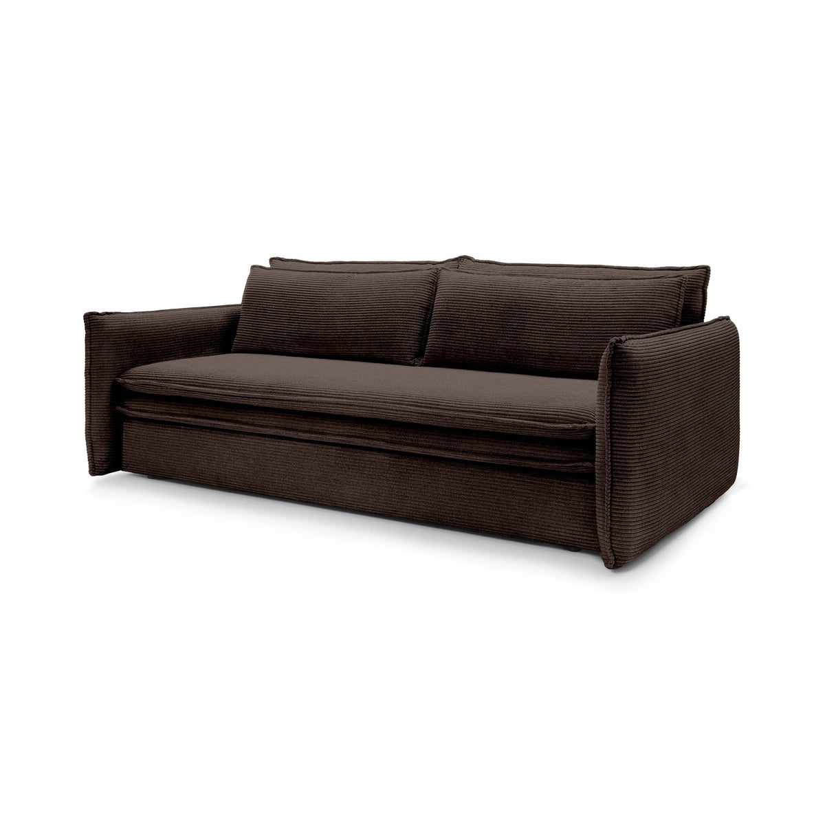 Lily Corduroy Sofa Bed 140x200 with Storage – Dark Walnut (POSO 06)