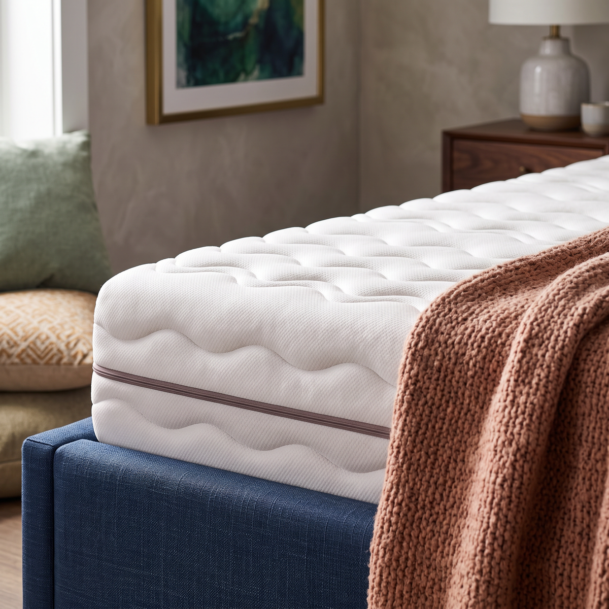 Peas Pocket Spring Mattress H3 90x200, 140x200, 160x200 and 180x200 – in a room setting