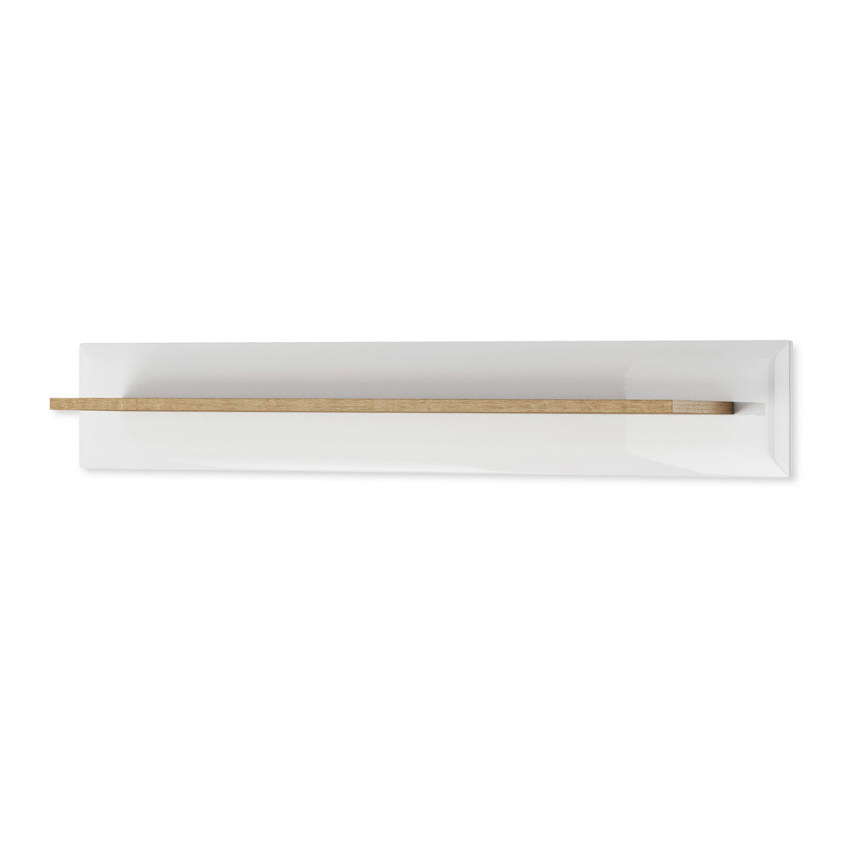 Trava Wall Shelf 107x19 cm, Modern Style – Artisan Oak, Decorative and Functional, White Gloss – main photo | Pillovely