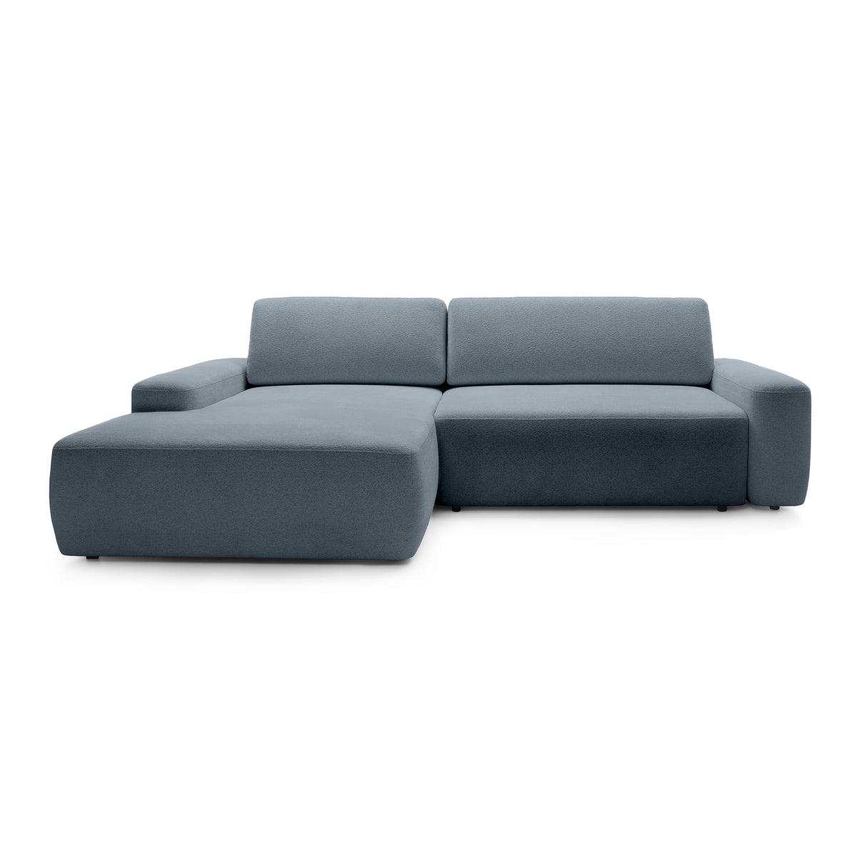 Bamby 3 Seater Corner Sofa Bed 125x210, Modern Style – Left-hand, Misty Steel (RAVEN 10)