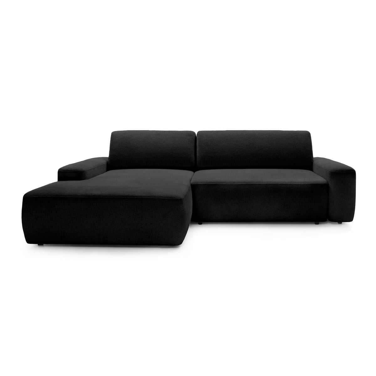 Bamby 3 Seater Corner Sofa Bed 125x210, Modern Style – Left-hand, Night Black (RAVEN 18)