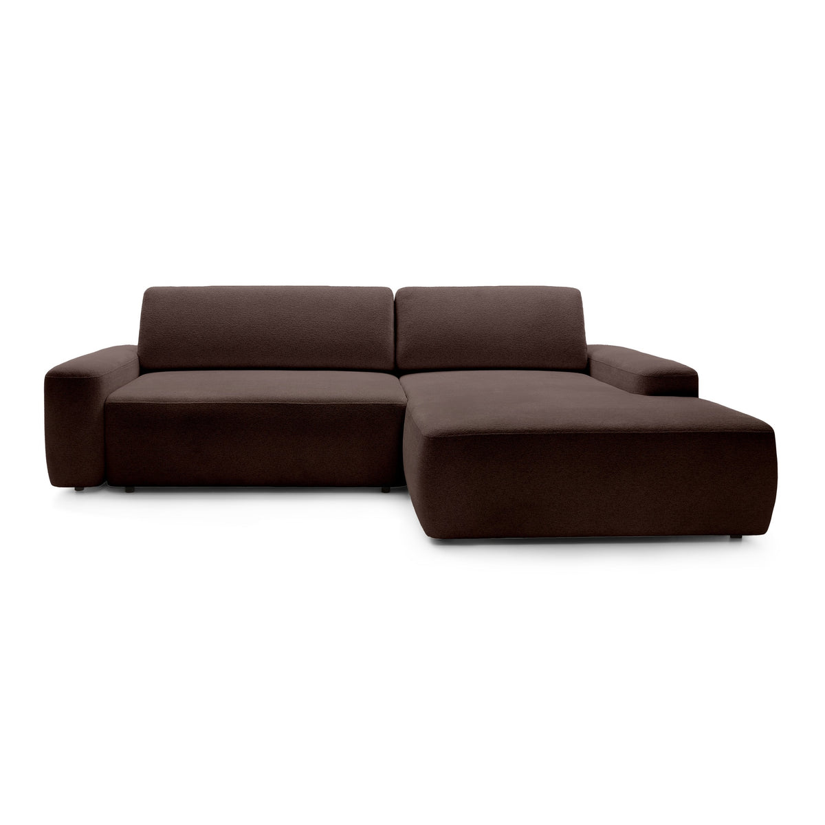 Bamby 3 Seater Corner Sofa Bed 125x210, Modern Style – Right-hand, Oak Bark (RAVEN 45)