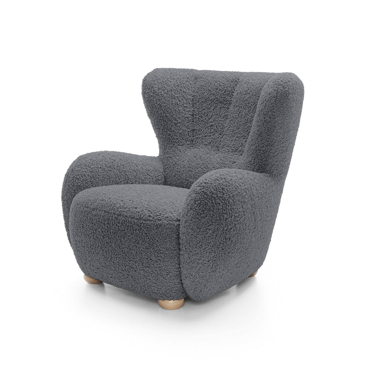 Tedi Armchair 88 cm, Scandinavian Style – Basalt Brown (ROLF 07), Beech