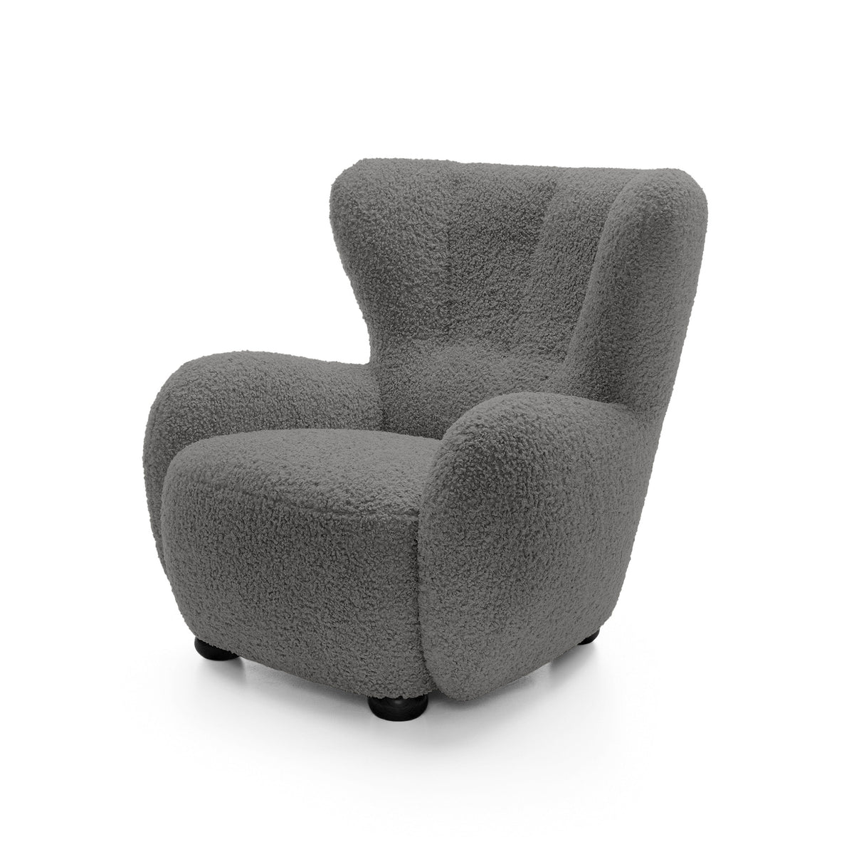 Tedi Armchair 88 cm, Scandinavian Style – Basalt Brown (ROLF 07), Black