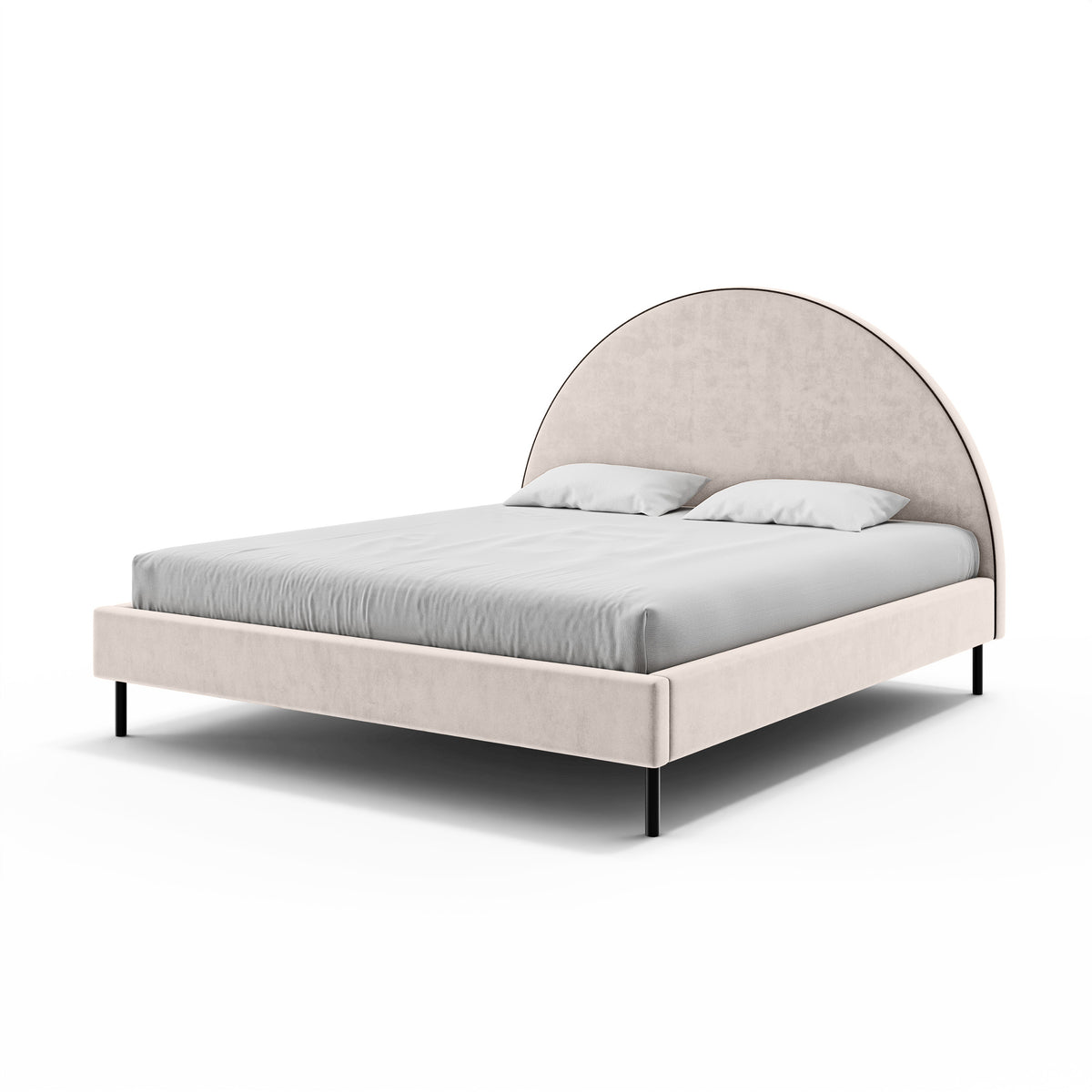 Zora Upholstered Ottoman Bed with a Semicircular Headboard and Storage, Soft Modern Style – photo 17