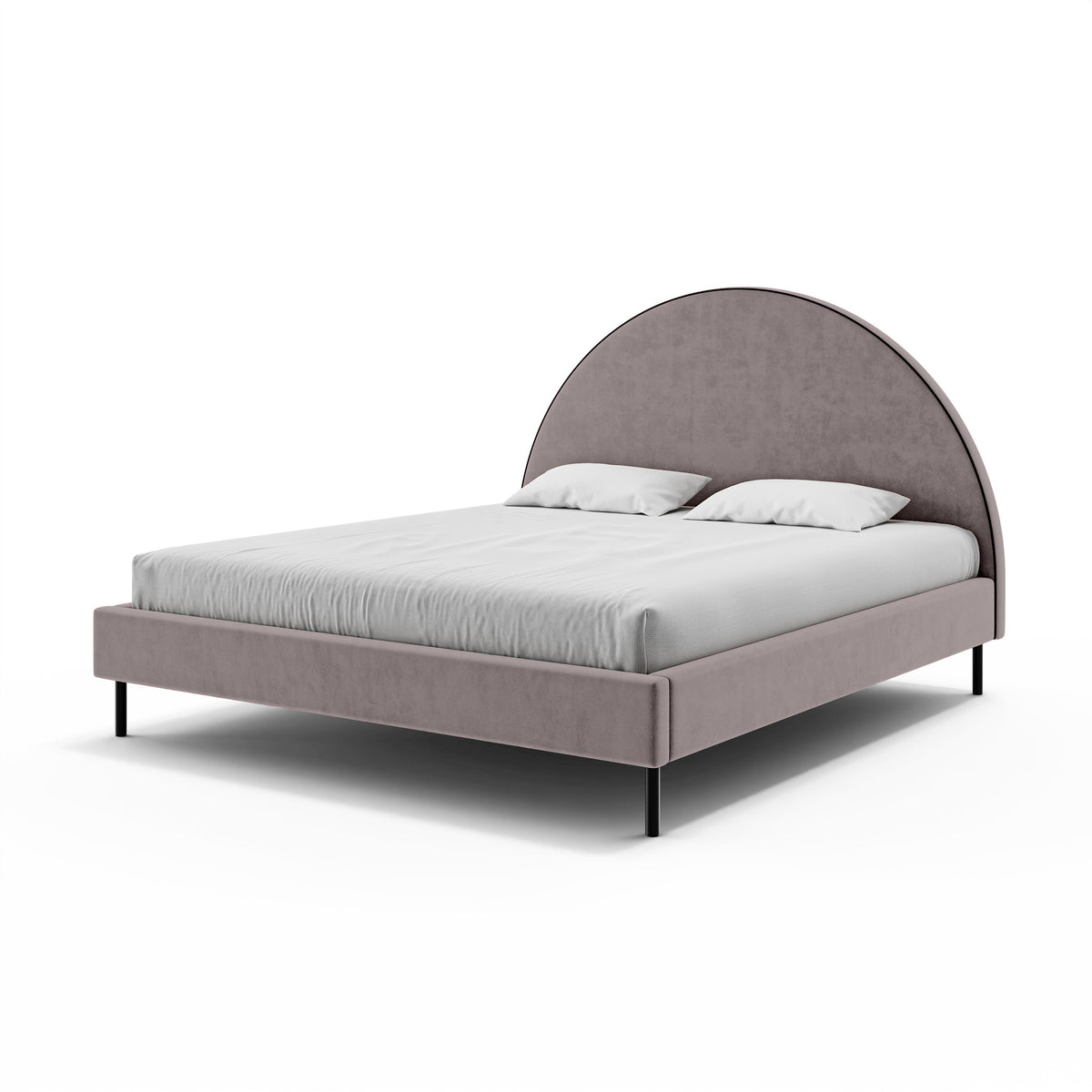 Zora Upholstered Ottoman Bed with a Semicircular Headboard and Storage, Soft Modern Style – photo 16