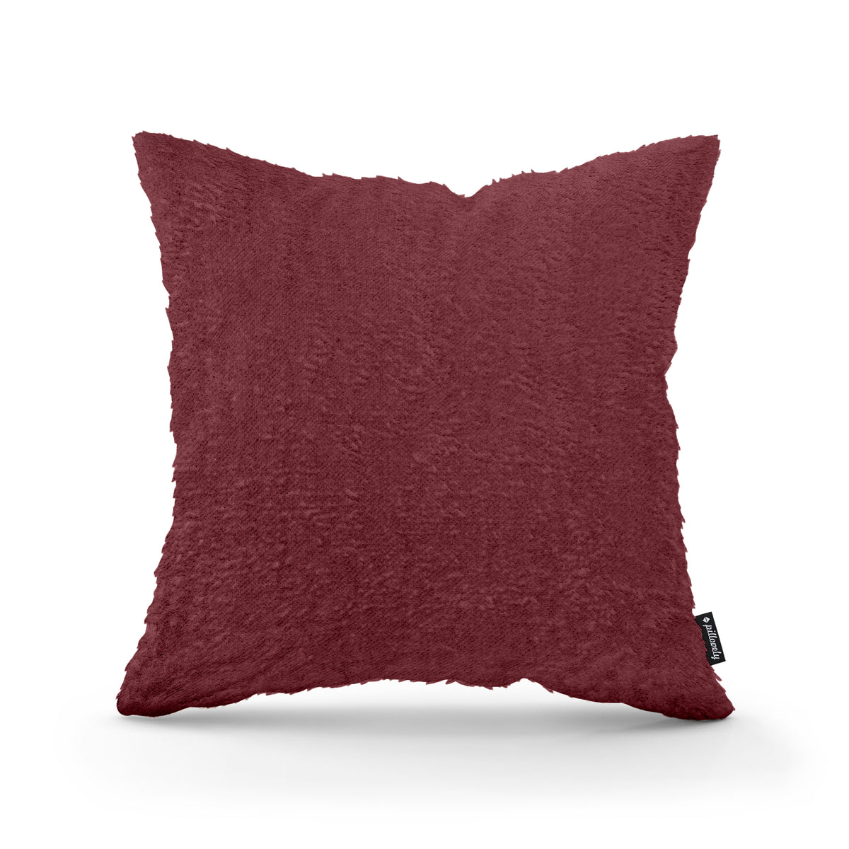 Plush Decorative Cushion 45x45 cm, Glamour Style – 100% PES Plush, Soft Texture – Burgundy Stone (SORRISO 12)