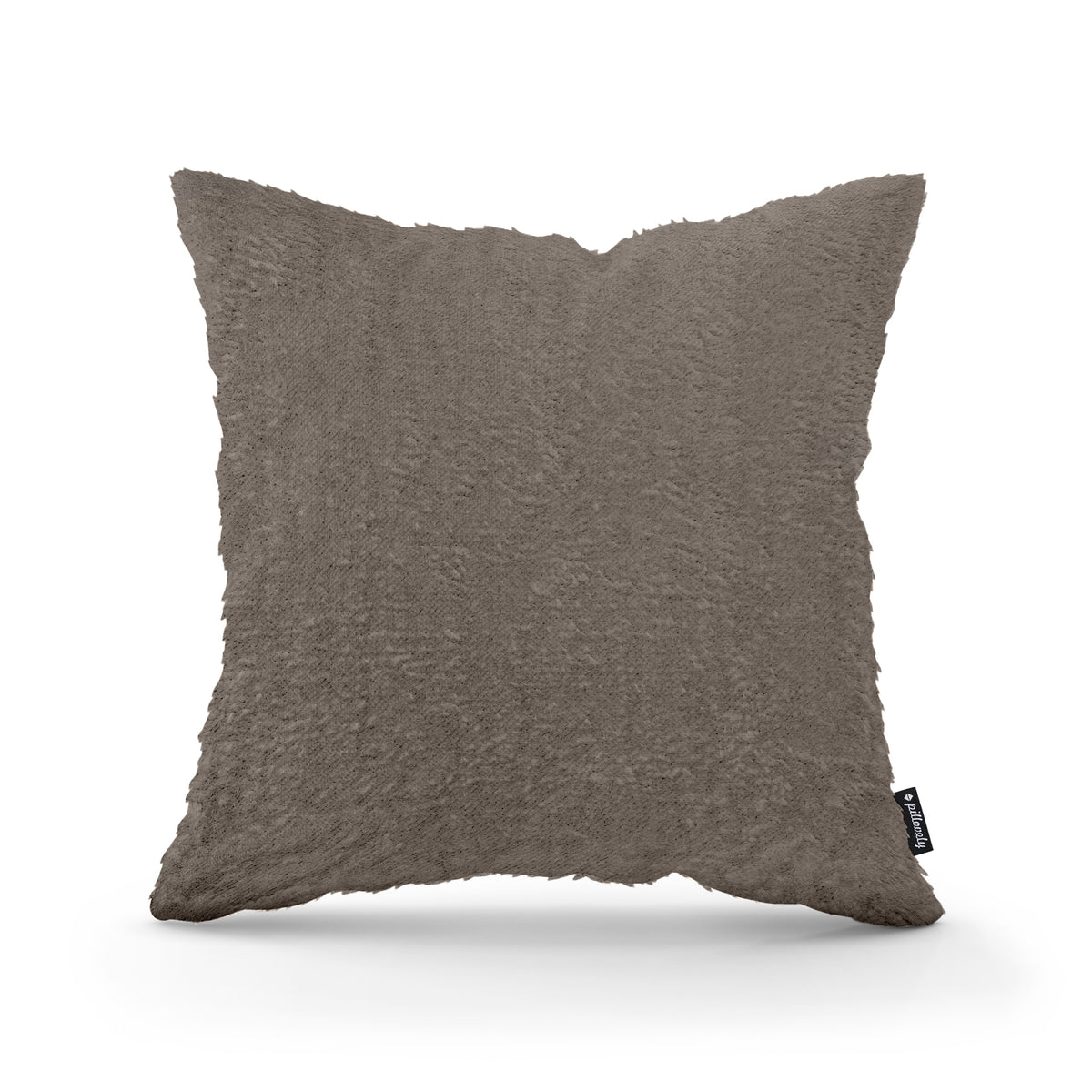 Plush Decorative Cushion 45x45 cm, Glamour Style – 100% PES Plush, Soft Texture – Brown Taupe (SORRISO 18)