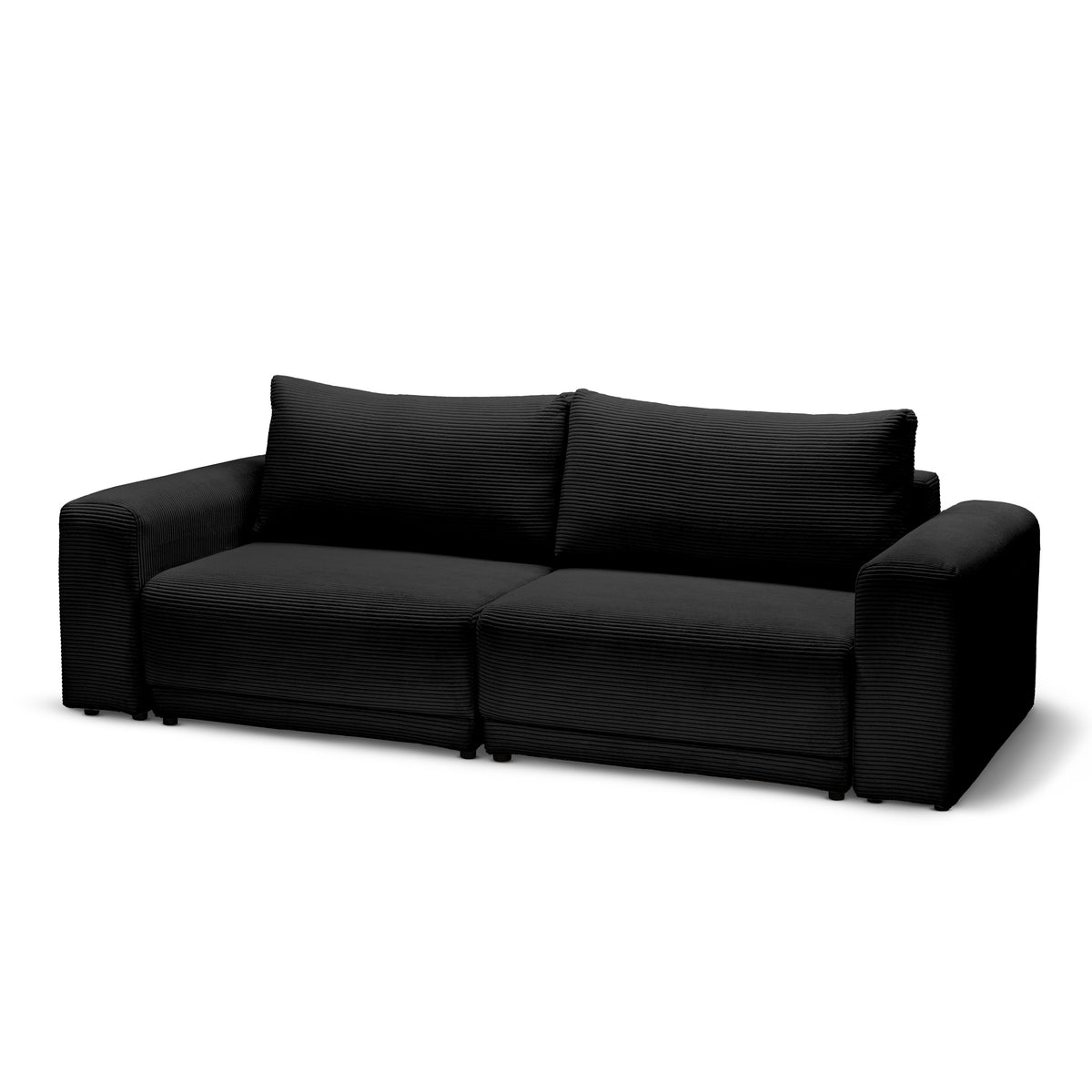 Zoria Sofa Bed 145 × 203 with Storage, Modern Style – Coal (POSO 135)