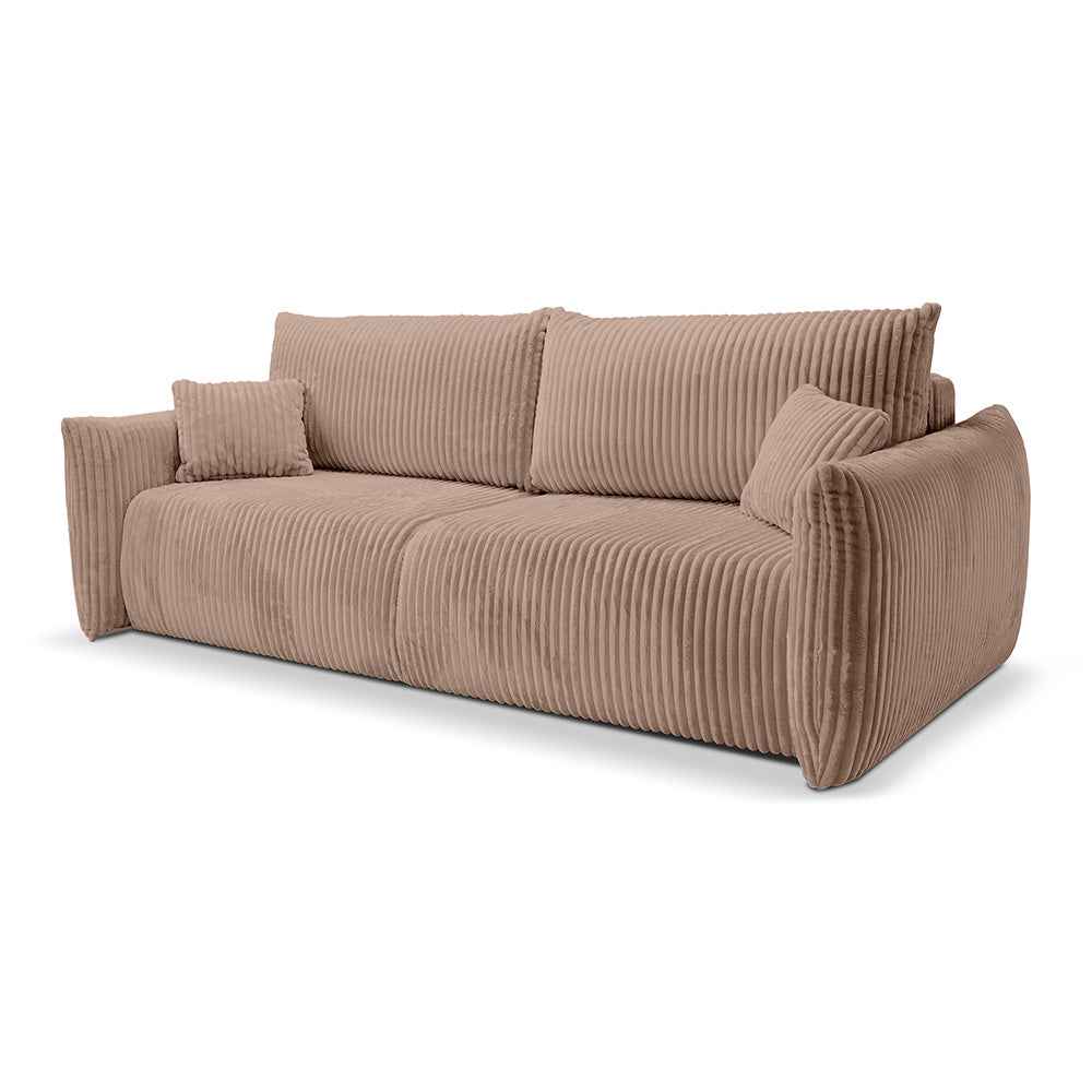 Alloro 3 Seater Sofa Bed 145x200 with Storage, Modern Style – Sunny Clay (TILIA 17)