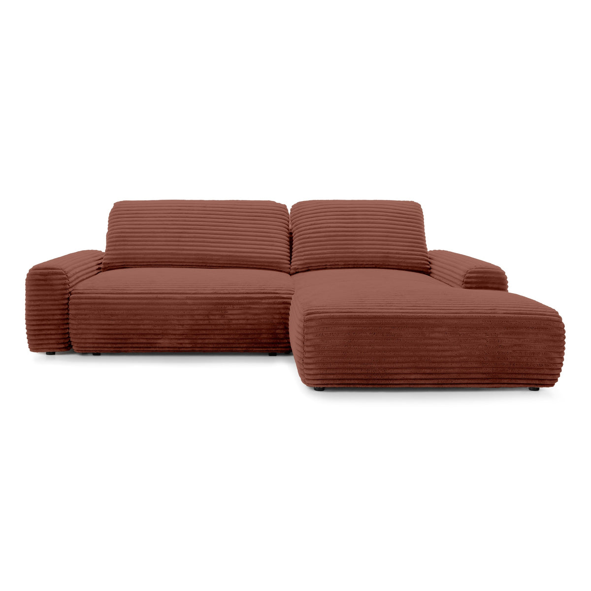 Dori Corner Sofa Bed with Storage 125x200, Modern Style – Right-sided, Tuscan Brick (TILIA 52)