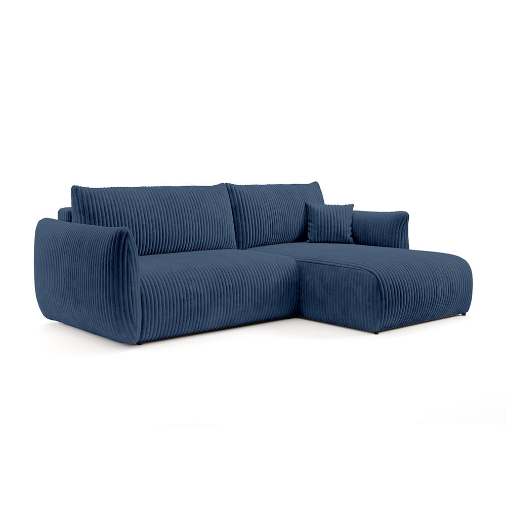 Alloro Corner Sofa Bed 257 cm, Modern Style – Right-sided, Inky Depth (TILIA 77)