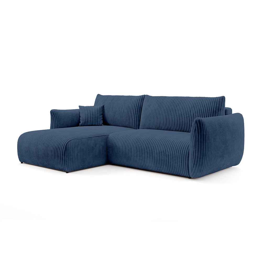 Alloro Corner Sofa Bed 257 cm, Modern Style – Left-sided, Inky Depth (TILIA 77)