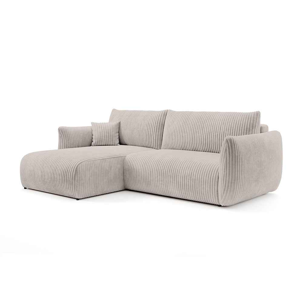 Alloro Corner Sofa Bed 257 cm, Modern Style – Left-sided, Mulberry Ash (TILIA 83)