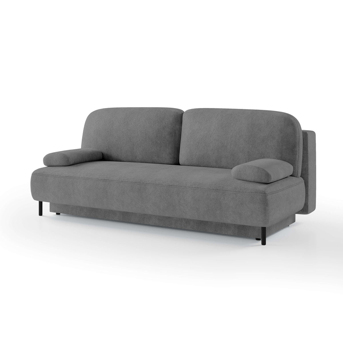 Tola 2 Seater Sofa Bed 140x200 with Storage, Modern Style – Dark Ash (PERFECT HARMONY 82)