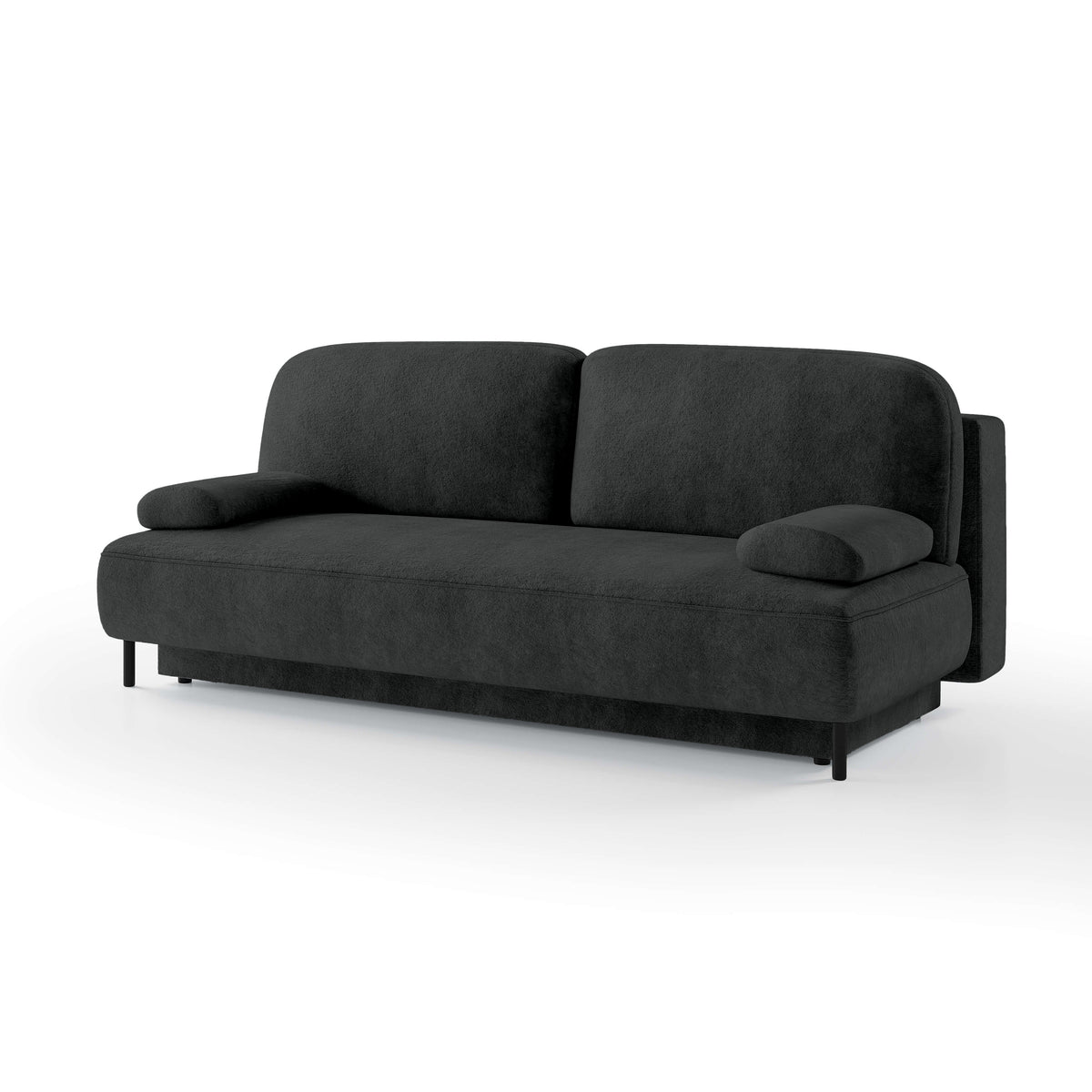 Tola 2 Seater Sofa Bed 140x200 with Storage, Modern Style – Graphite Chill (PERFECT HARMONY 90)