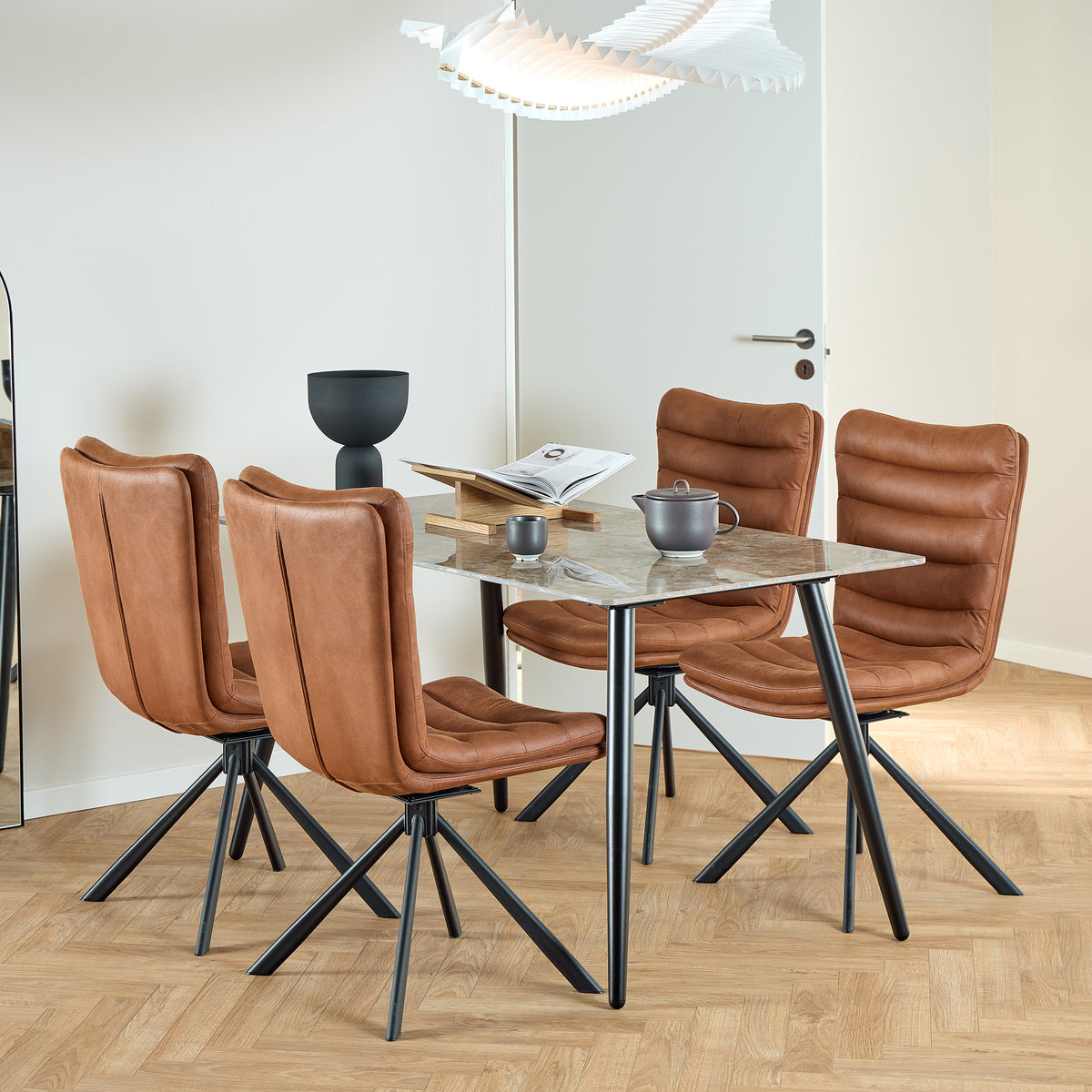 Ondris Set of Two Swivel Chairs, Modern Style – in a room setting