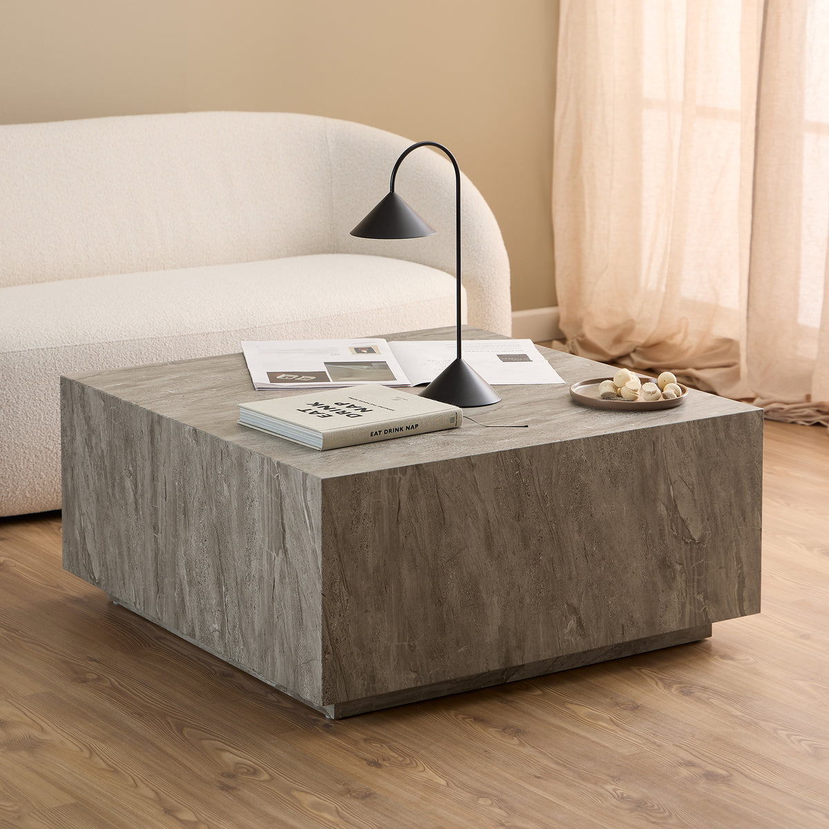 Quadrato Coffee Table 90x42 cm, Minimalist Style – in a room setting