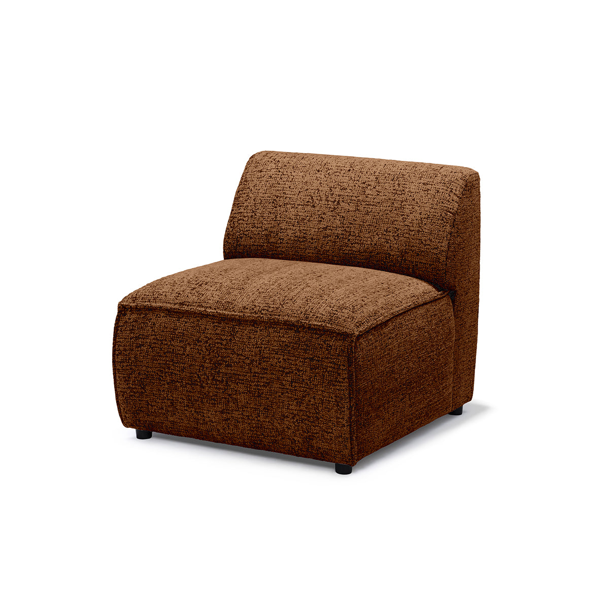 BRICK Modular Corner Sofa – Module S, Left, Walnut Matte (BELLA 40)