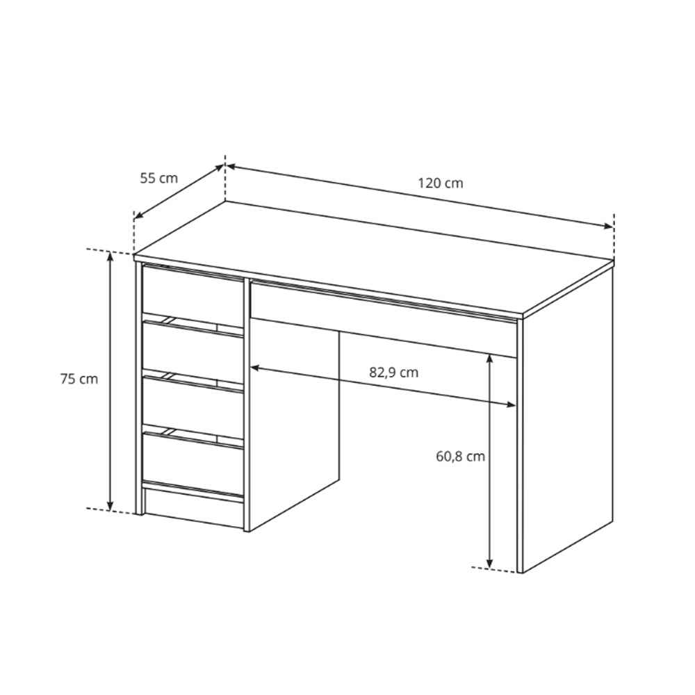 Adia Dressing Table with Mirror and LED Lighting 120x75 cm, Modern Style – photo 5