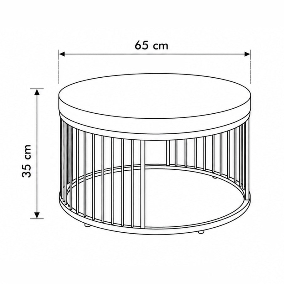 Cella Round Coffee Table with a Black Marble Effect, Modern Style – photo 6