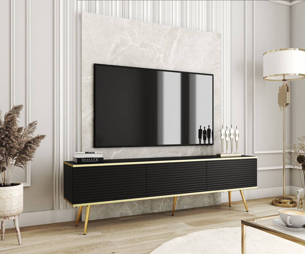 Meva TV Unit 175x30 with Gold Accents – photo 16