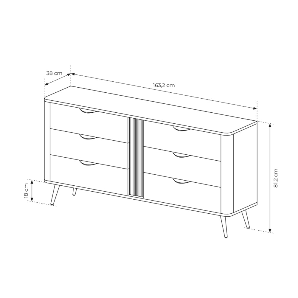 Velia Chest of Drawers with 6 Drawers 163x81, Soft Loft Style – photo 6