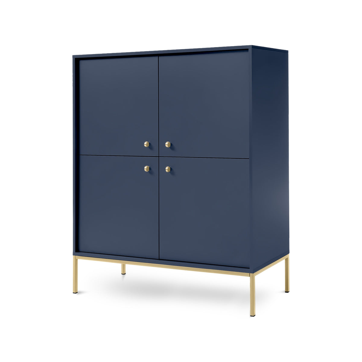Kviat Sideboard 104x126, Vintage Style – Four Doors, Gold Handles, Metal Legs – photo 9