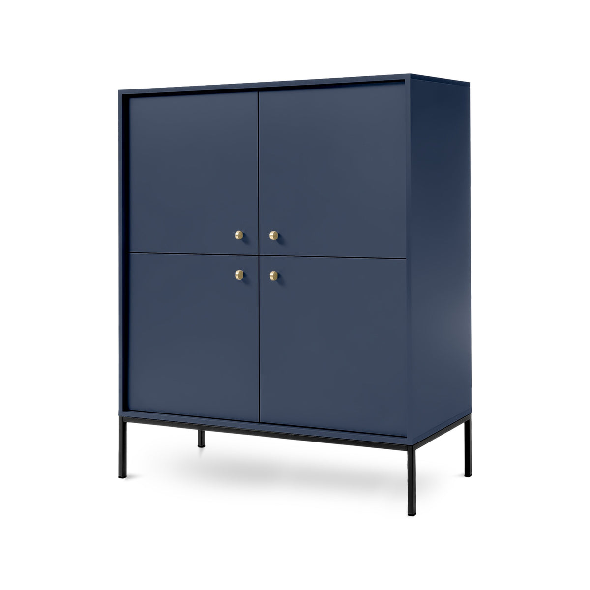 Kviat Sideboard 104x126, Vintage Style – Four Doors, Gold Handles, Metal Legs – photo 11